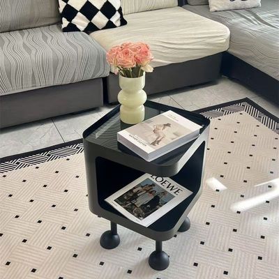 床头置物架卧室小柜子儿童房带灯