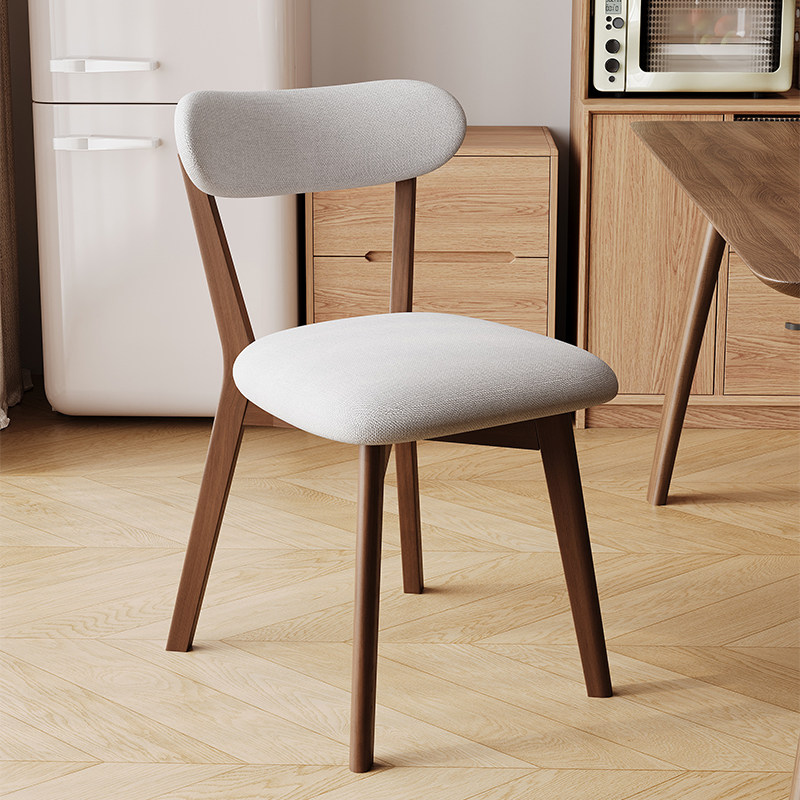 实木椅子家用餐椅原木软包餐桌