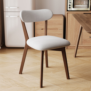 实木椅子家用餐椅原木软包餐桌椅餐厅茶桌凳子靠背复古木质书桌椅