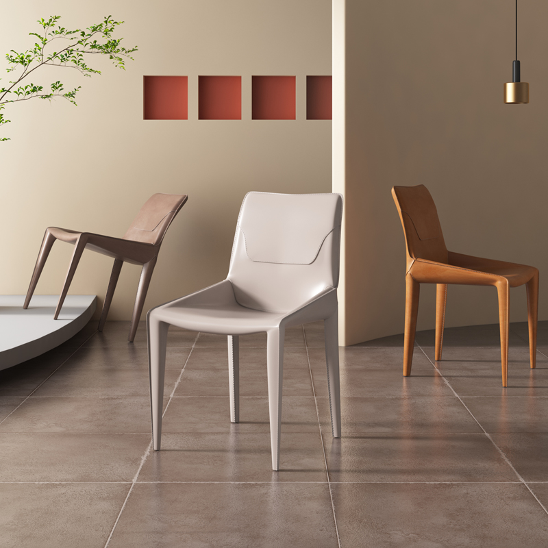 万虎马鞍皮餐椅家用岛台餐桌椅子