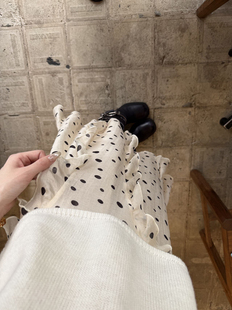 oker正品～早春新品荷叶边波点半裙A755