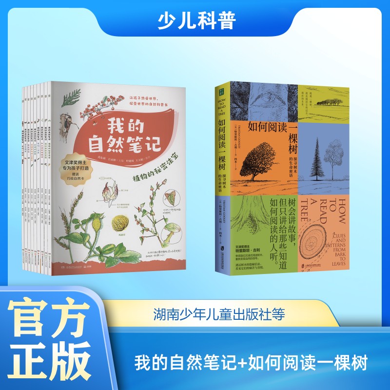 我的自然笔记+如何阅读一棵树 芮东莉吕永林 编 叶建周,王玉娟 等 绘等 科普百科少儿 新华书店正版图书籍 湖南少年儿童出版社等