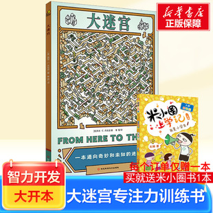 大迷宫专注力训练游戏书迷宫训练书 3-5-6岁以上走迷宫的书大冒险图画书幼儿思维逻辑注意力书籍智力开发高难度数字趣味大迷宫游戏