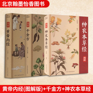 黄帝内经(图解版)+千金方+神农本草经 李爱勇 编等 中医生活 新华书店正版图书籍 民主与建设出版社