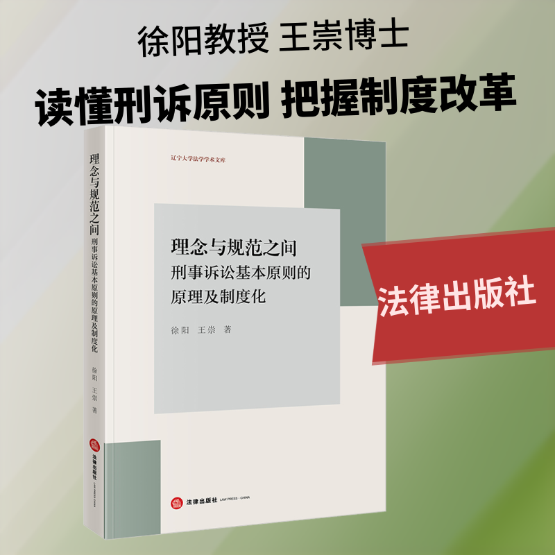 理念与规范之间：刑事诉讼基本原则的原理及制度化 徐阳,王崇 著 著 法学理论社科 新华书店正版图书籍 法律出版社
