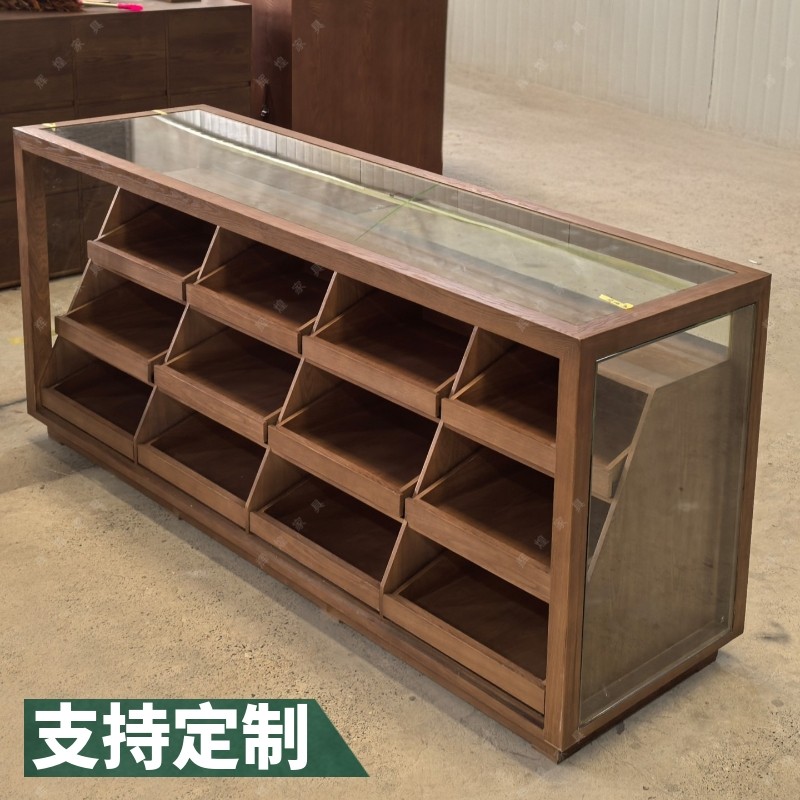 服装店中岛台展示柜女装店复古鞋柜边柜中古饰品陈列柜收纳储物柜