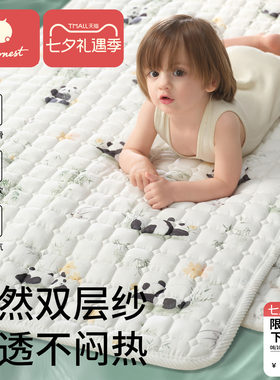 婴儿床垫双层纱软垫褥子全棉宝宝