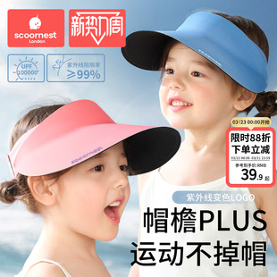 科巢儿童防晒帽男孩户外遮阳帽宝宝太阳帽女孩运动空顶帽婴儿帽子
