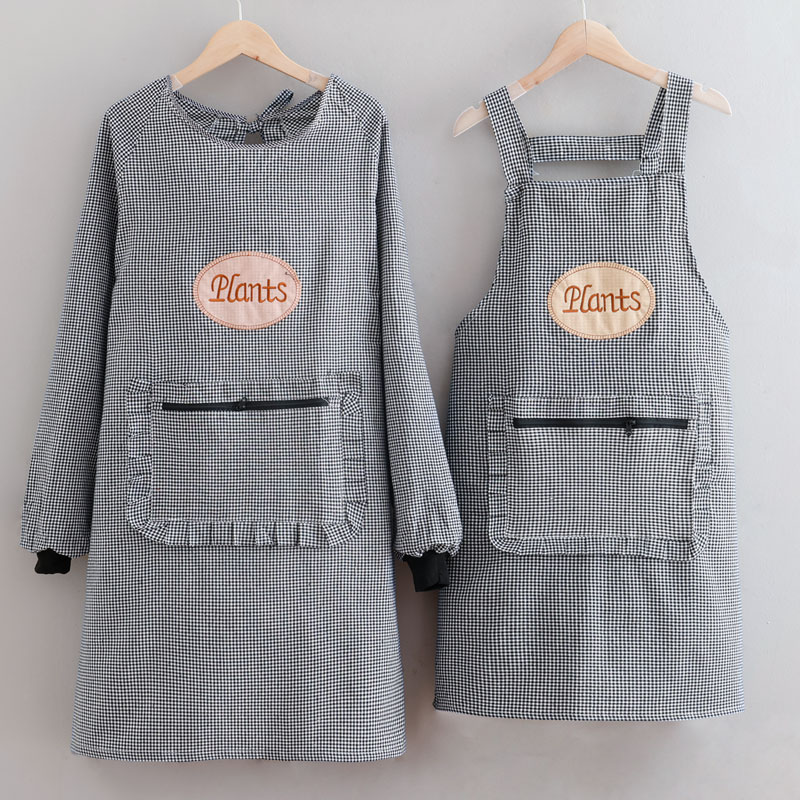 时尚棉布厨房家用耐磨长袖罩衣