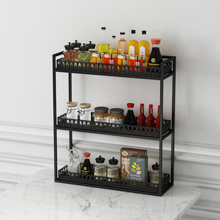 厨房餐桌上收纳桌面置物架靠墙多层零食饭桌储物架神器简约搁置架
