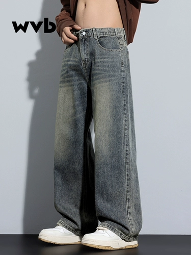 Трендовые джинсы, летние штаны для отдыха, оверсайз, свободный прямой крой, в американском стиле