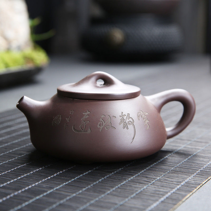 紫砂壶紫泥石瓢壶功夫茶壶紫砂泥茶壶