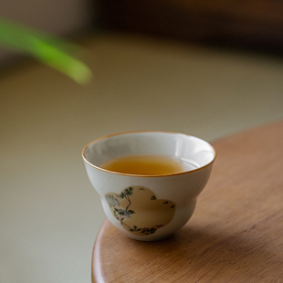 汝窑复古主人杯单杯陶瓷茶杯大号个人专用杯家用开片冰裂釉品茗杯