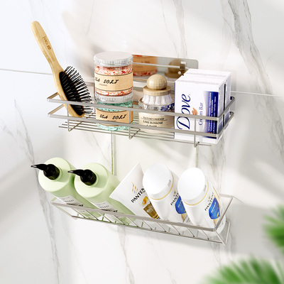 304不锈钢免打孔壁挂浴室置物架