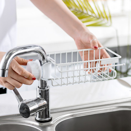 厨房304不锈钢挂放水龙头置物架