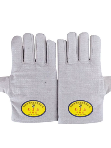 Двойной слой 24 -линейный холст Glove Glove Propecty Ware -Устойчивый и утолщенная полноценная промышленная механизм рабочая сварщики сварщики защитные продукты