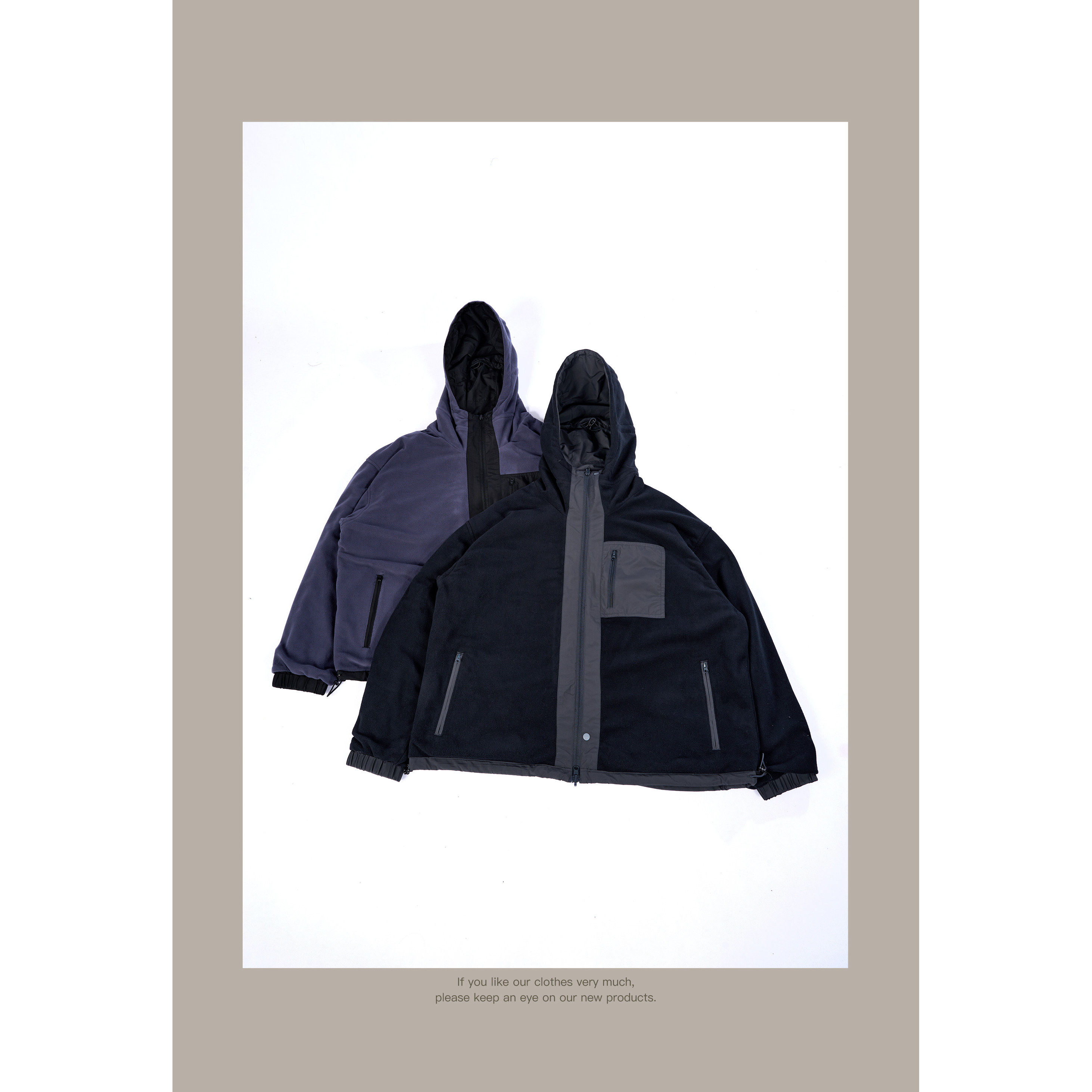 日系双面穿特氟龙三防冲连帽锋衣