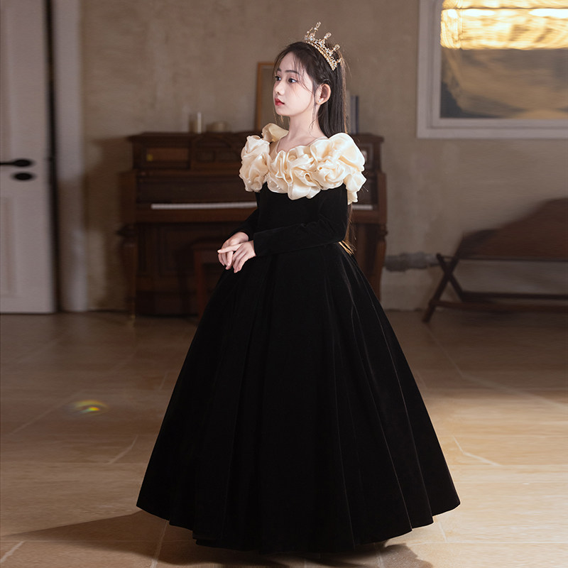 女童礼服裙钢琴演奏演出服主持人秋冬款小女孩生日公主裙长袖丝绒,童装/婴儿装/亲子装,儿童礼服,淘宝优惠券,粉丝福利购,淘宝优惠卷