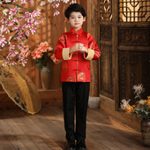 冬红 喜庆宝宝新年装 男童唐装 中国风儿童汉服拜年服中国风过年中式