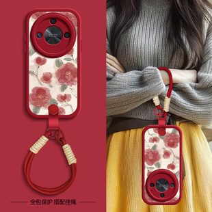 x40i保护套X30 x10女款 x30i新款 20se 9x可背8x x50GT新春新年挂绳x20 红玫瑰花适用荣耀X60手机壳华为荣耀x50