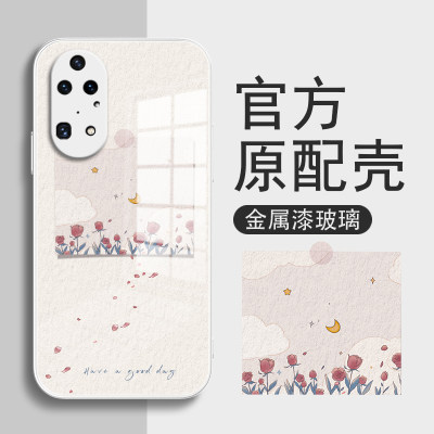 玫瑰画框适用华为p50手机壳p40pro保护套p30防摔p40pro+新款液态玻璃p50e女男全包p40pro+网红卡通可爱情侣