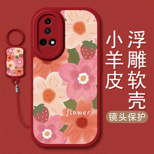 适用华为nova12手机壳nova11pro 8se活力版 小羊皮9se春夏nova10防摔nova5ipro草莓花瓣7 20男女ul 4畅享60x