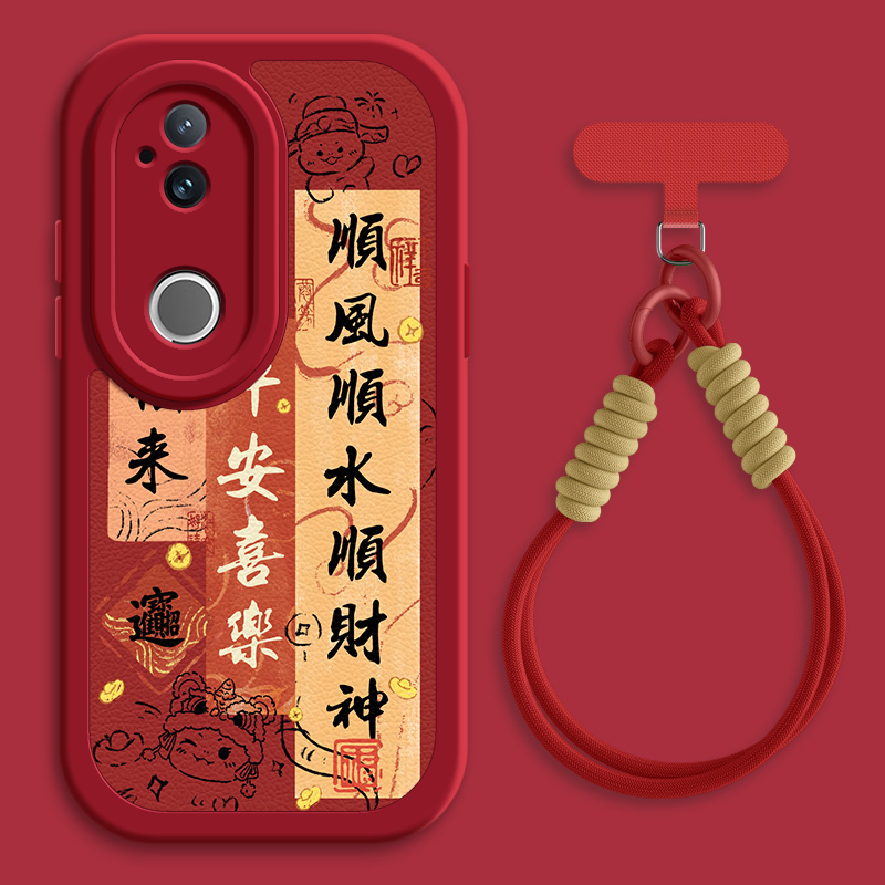 顺财神适用vivos30手机壳s20pro小羊皮s19新款s18e秋冬斜挎挂绳可背vivo女款s17e网红s18硅胶软壳s17外壳