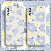 创意网红潮新款 蓝色花朵华为畅享10手机壳液态硅胶超薄畅享10s全包畅享10plus防摔女款 畅享10e卡通个性 可爱