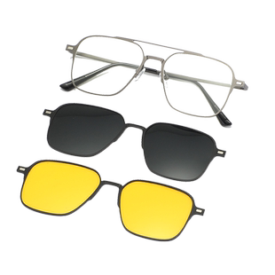 磁吸眼镜近视男套镜二合一偏光太阳镜双梁大框三用夹片三合一墨镜