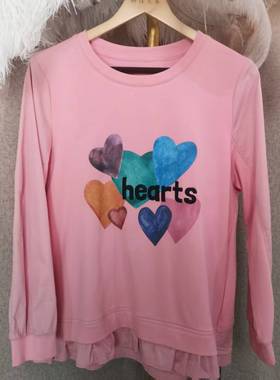 28069春秋大码女装弹力薄棉上衣印花字母胖MM宽松时尚卫衣