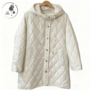 女装 连帽简约百搭一手长棉服大码 胖MM显瘦减龄外套 新款 1181冬季