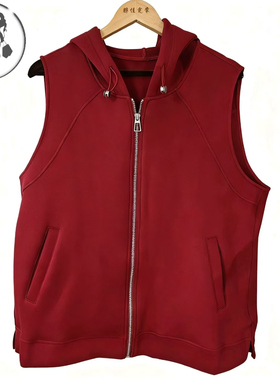 7660秋款新品大码马甲连帽拉链竖纹棉显瘦遮肉减龄百搭休闲