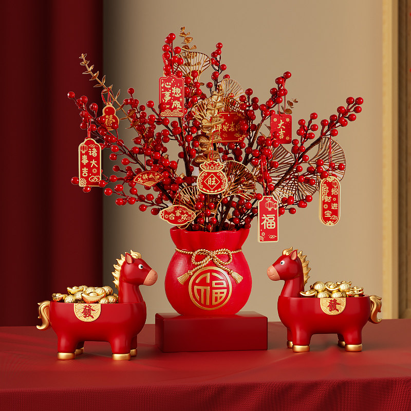 国潮生肖马摆件入户玄关钥匙收纳装饰品公司年会送客户定制伴手礼,家居饰品,装饰摆件,淘宝优惠券,粉丝福利购,淘宝优惠卷