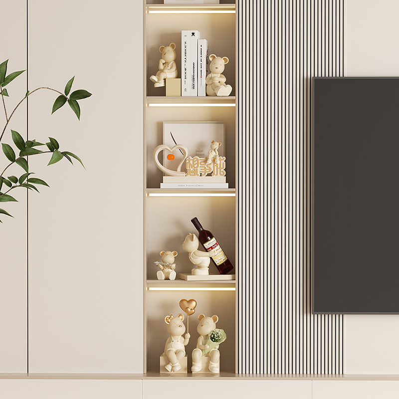 奶油风暴力熊摆件客厅电视柜装饰