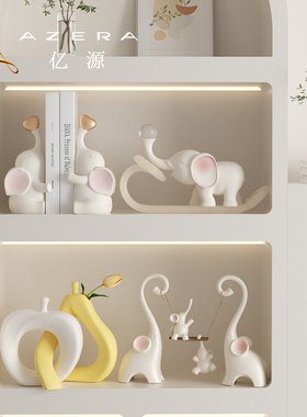 客厅酒柜书房电视柜套装摆件高级感象亲象爱书挡装饰新居乔迁礼品