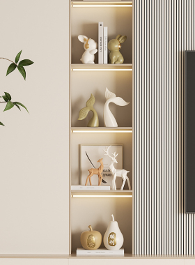 奶油风酒柜装饰品摆件套装