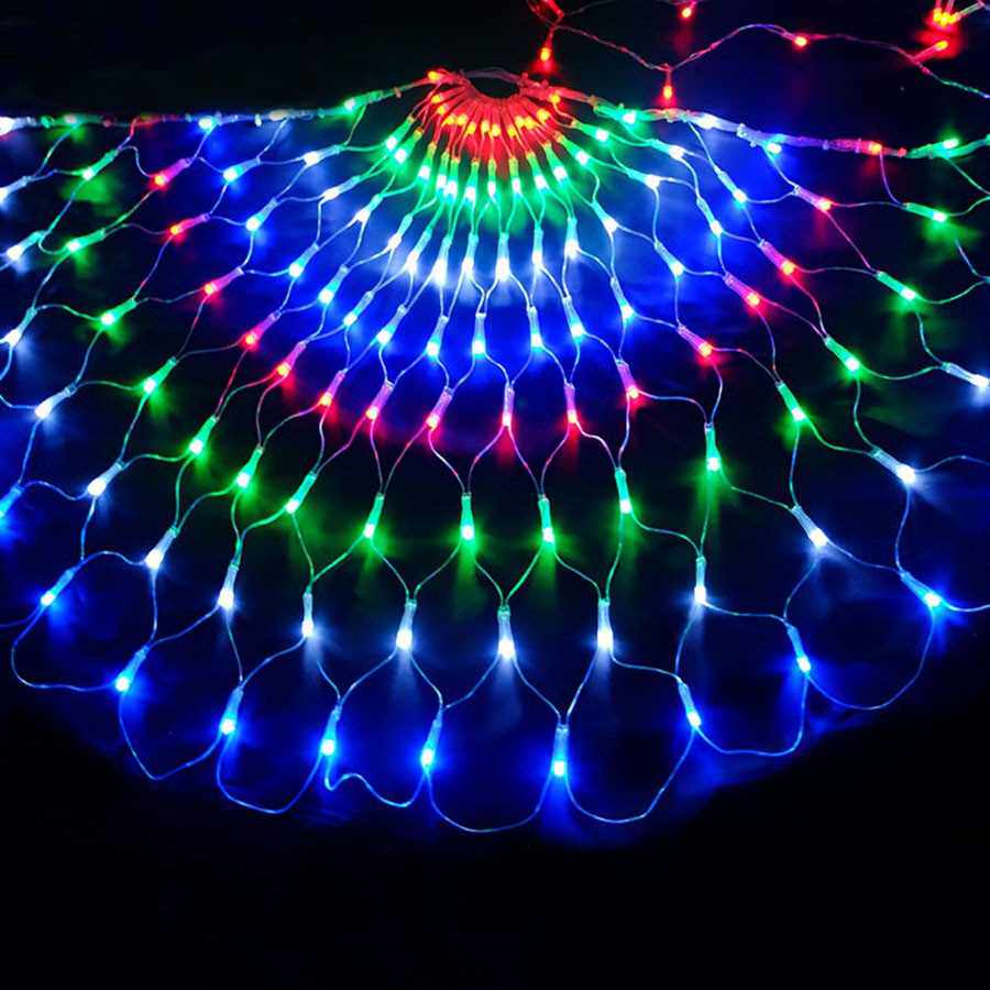 3M×0.5M 424LED 3PCS PEACOCK NET MESH STRING LIGHT CHRI