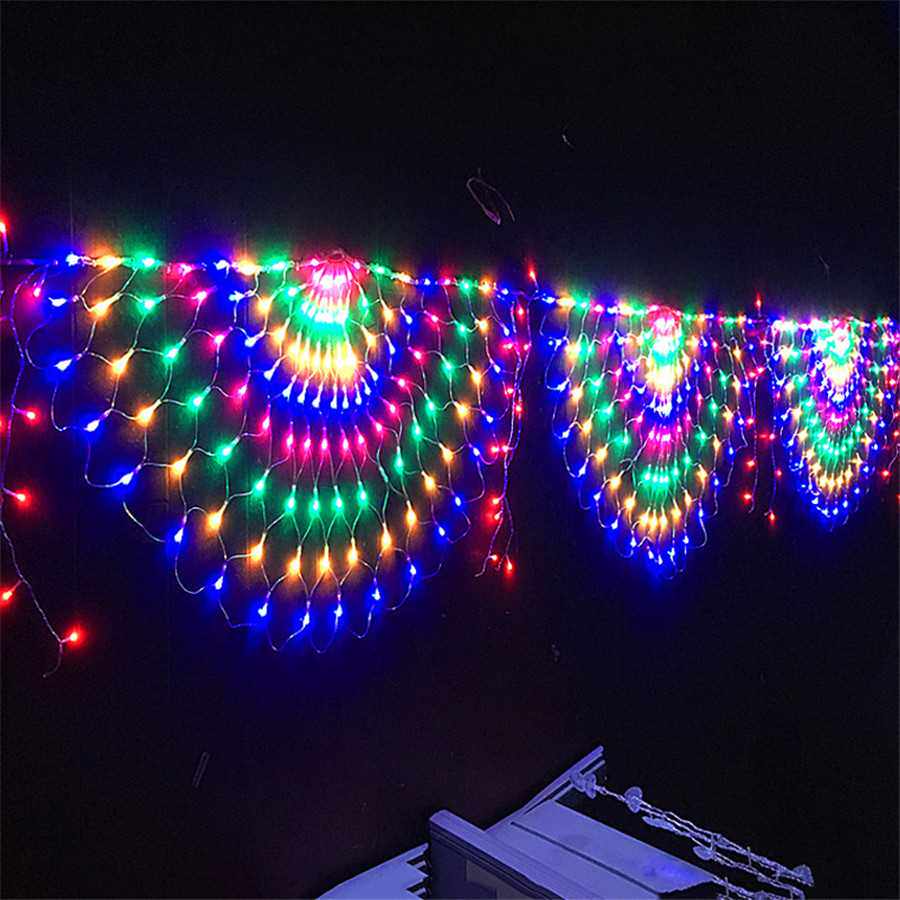 3M×0.5M 424LED 3PCS PEACOCK NET MESH STRING LIGHT CHRI