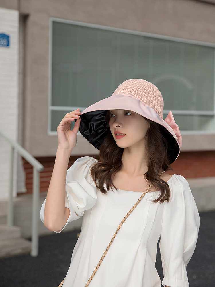 BLACK GLUE BUCKET HAT WOMENS HATS CAP SUN HATS BEACH HAT LU