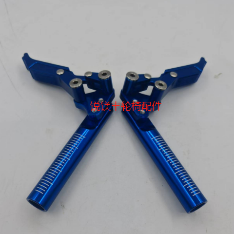 通用型运动轮椅铝合金剪刀式刹车轮椅配件管夹式安装