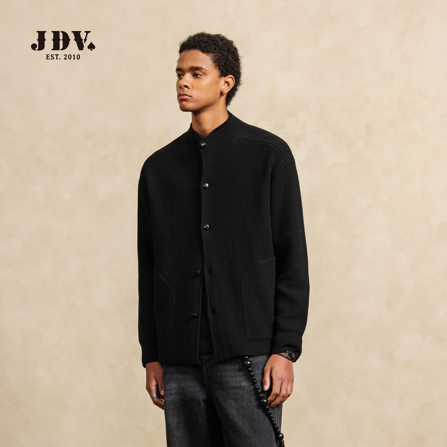 JDV商场同款cleanfit针织开衫男2025秋冬新款宽松休闲外套WYN5470