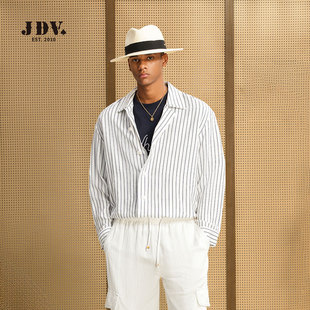 条纹长袖 宽松廓形休闲男装 衬衫 新款 SICA113 2026年春季 JDV商场同款