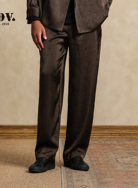 JDV男装复古休闲西裤2025秋季新品商场同款暗纹压花垂坠感直筒裤