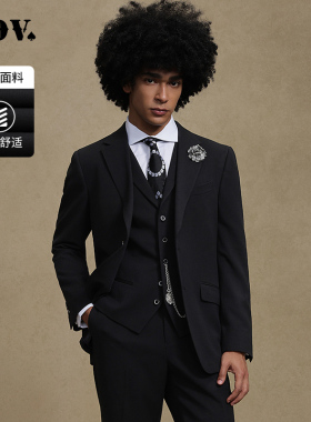 JDV男装春秋新品商场同款黑色一粒扣西装正装西服外套WMM4002