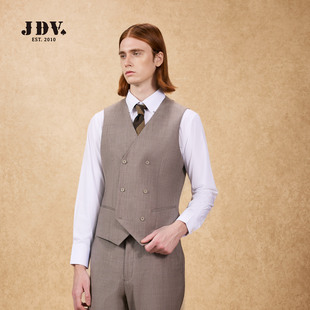 双排扣质感马夹男装 新品 SFVAM00 绵羊毛马甲2026年春季 JDV商场同款