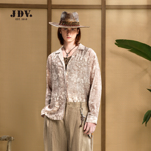 JDV商场同款莱赛尔腰果花衬衫2026年春季新品透气舒适男装SICAW03