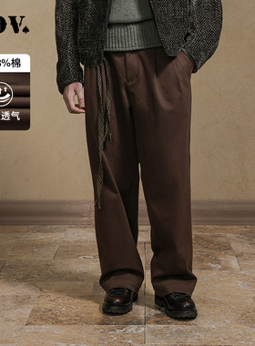 JDV男装春秋新品商场同款棉质阔腿裤宽松休闲垂坠感长裤WPW4641