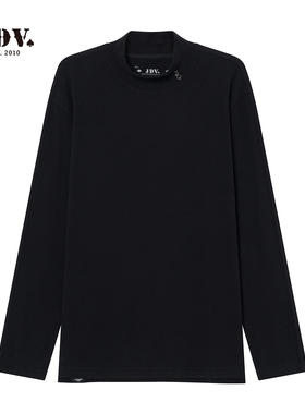 JDV男装半高领长袖T恤2025年秋季新款圆领t恤男休闲男士长袖T恤