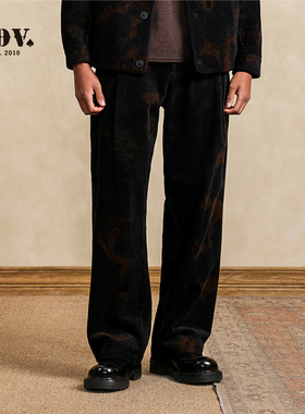 JDV商场同款复古扎染宽松休闲裤2025秋冬新款男士直筒长裤WPL50S5
