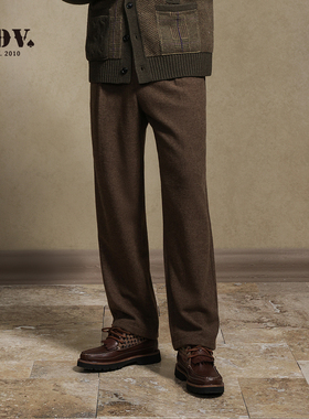 JDV商场同款秋季新款棕色男士宽松直筒休闲裤子长裤WPL4030